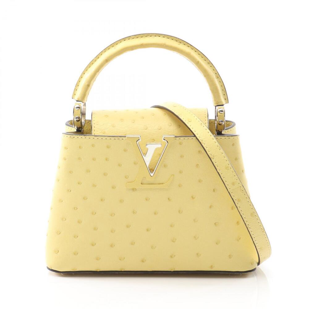 Louis Vuitton Capucines Handbag Ostrich Leather Yellow